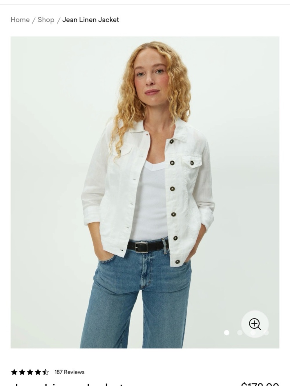 Jean Linen Jacket - White